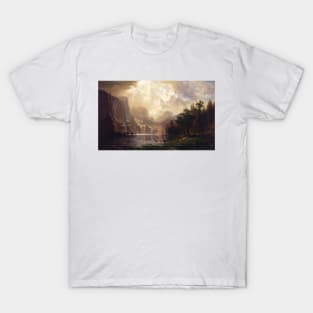 Among the Sierra Nevada, California by Albert Bierstadt T-Shirt